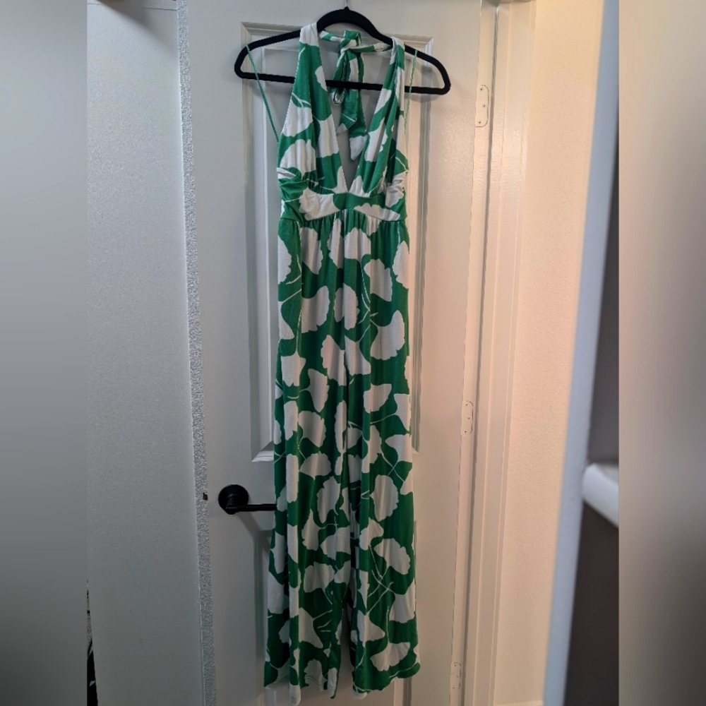 DVF X Target Diane Von Furstenberg The Halter Ginkgo Jumpsuit Size Small NEW
